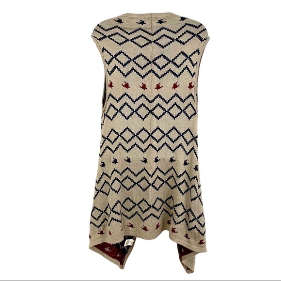 Longline Open Front Cardigan Sweater Vest One Size OS - Picture 3 of 8